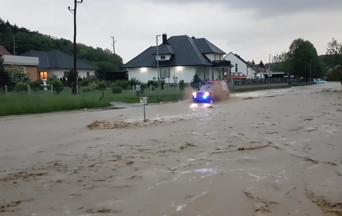 Poplavljena cesta do Grajene | Foto Četrtna skupnost Grajena pri Ptuju