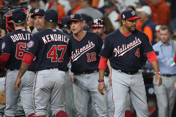 Igralci Washington Nationals so dobili prvo tekmo v finalu lige MLB. | Foto: Reuters