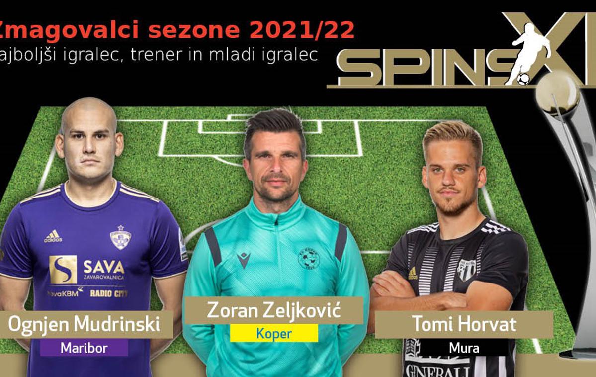 Spins XI 2022 | Zmagovalci izbora SPINS XI za sezono 2021/22 so Ognjen Mudrinski, Zoran Zeljković in Tomi Horvat. | Foto SPINS