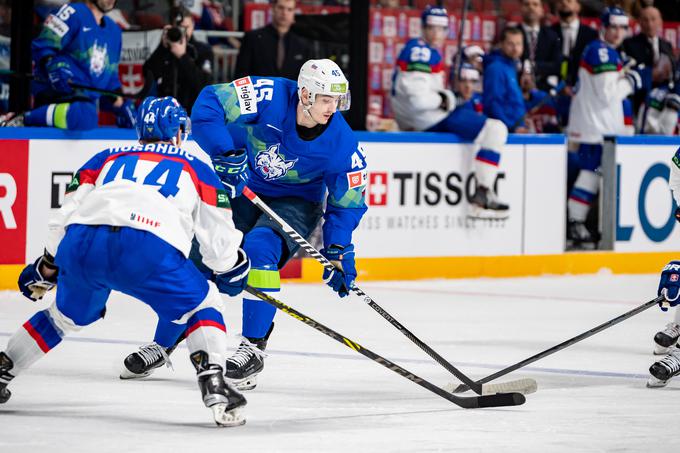 SP v hokeju 2023, slovenska hokejska reprezentanca : Slovaška, Luka Maver | Foto: Guliverimage/Vladimir Fedorenko