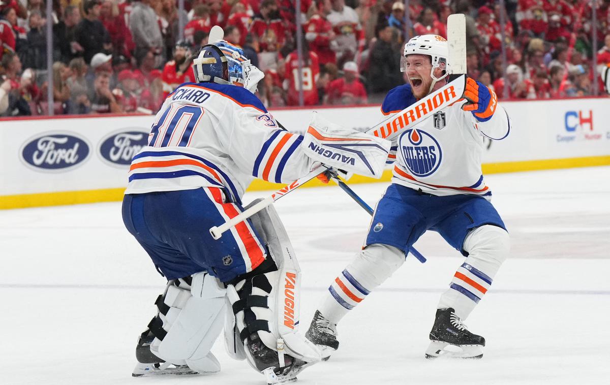 Florida Panthers : Edmonton Oilers | Edmonton Oilers so po zaostanku z 0:3 dosegli zmago v podaljšku in izenačili serijo. | Foto Reuters