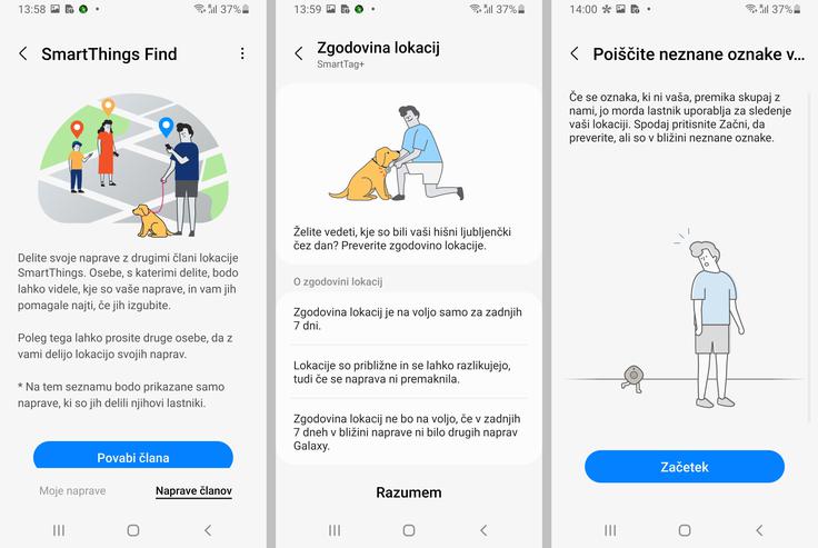 Samsung SmartTag in SmartTag+ poročata svojo zadnjo znano lokacijo, aplikacija SmartThings pa shranjuje zgodovino teh lokacij do sedem dni. Ali sumite, da bi vam kdo lahko sledil? Če za to uporablja drugo napravo SmartTag ali SmartTag+, ga (ali jo) boste hitro odkrili. | Foto: Srdjan Cvjetović