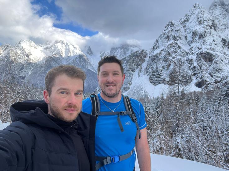 Obisk Slovenije s partnerjem januarja letos, ko sta se odpravila na Vršič. | Foto: Osebni arhiv