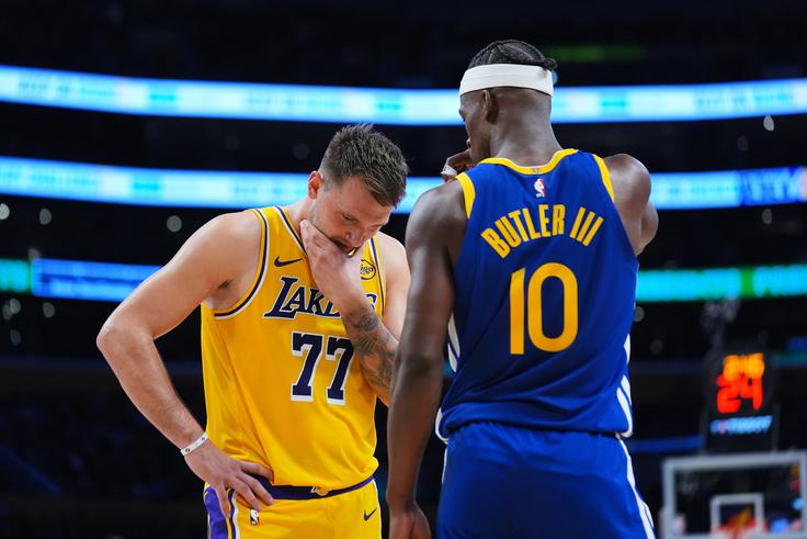 Luka Dončić in Jimmy Butler sta bila najboljša strelca svojih moštev. | Foto: Guliverimage