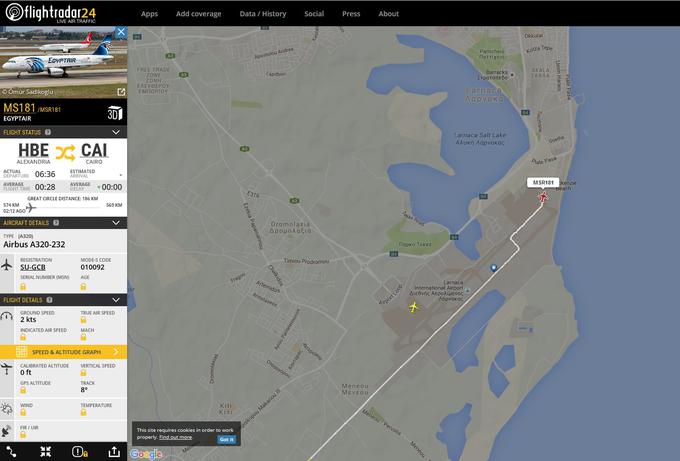 Letalo je na Cipru pristalo ob 8.46. | Foto: 