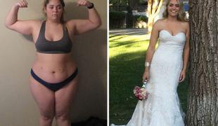 Poročna zgodba: izgubila je 59 kilogramov, da je lahko oblekla sanjsko poročno obleko