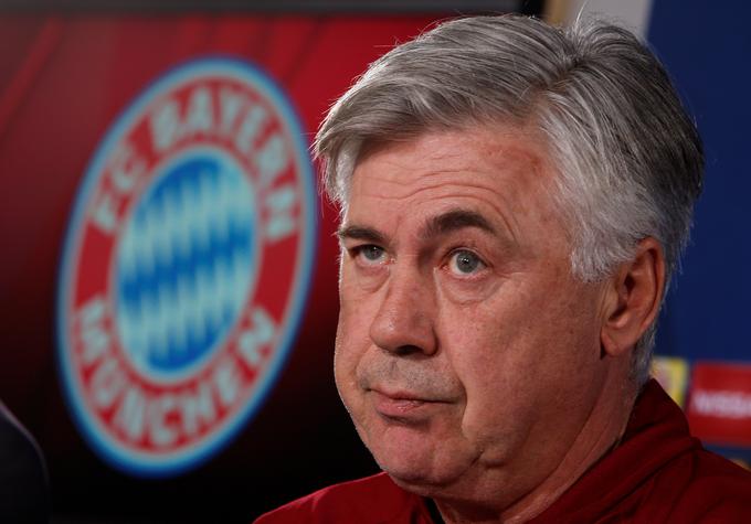 Carlo Ancelotti je v tej sezoni vodil Bayern le na dveh evropskih tekmah. | Foto: Reuters