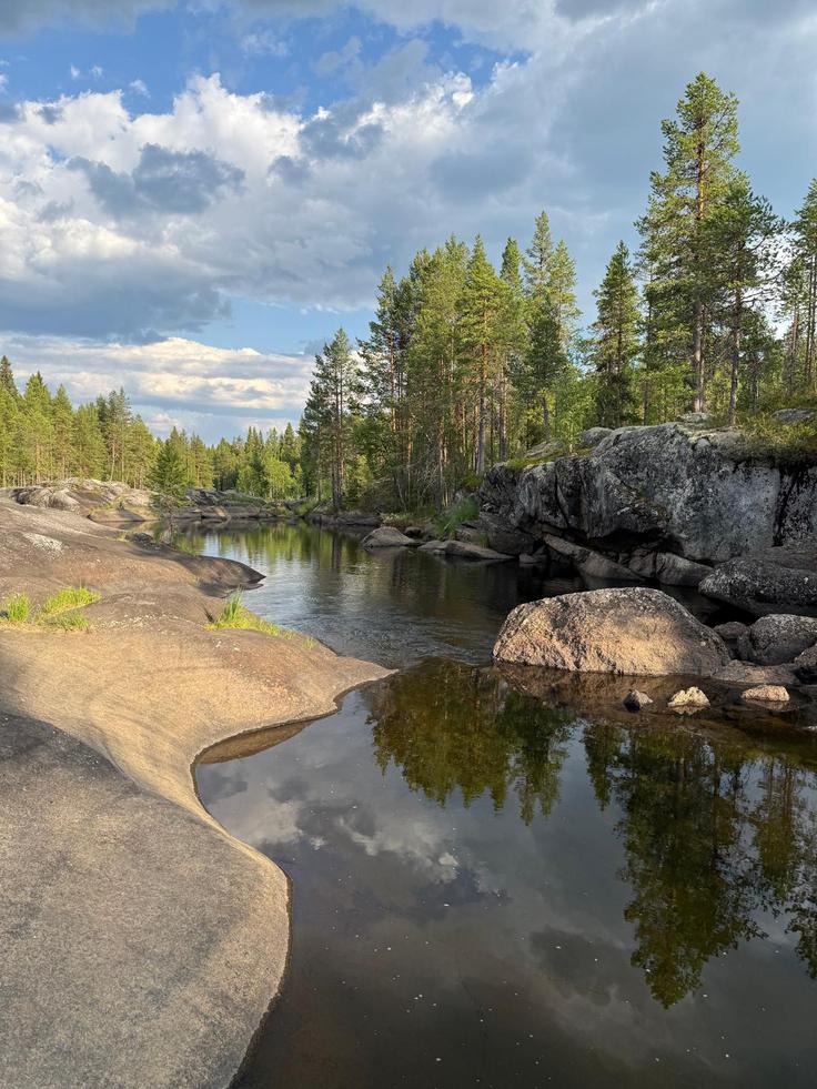 "Švedska in Slovenija sta si podobni v tem, da je velik del obeh držav prekrit z gozdom ali pa je zaščiten. Menim, da imamo tudi zaradi tega oboji radi naravo." Na fotografiji naravni rezervat Mårdseleforsen. | Foto: osebni arhiv Jakoba Kvedra