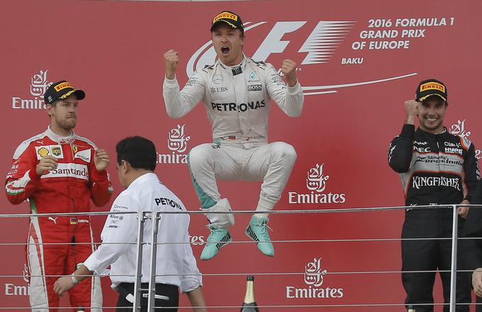 Nico Rosberg je bila tako vesel zmage v Bakuju, kot da bi bila njegova prva letošnja. | Foto: 