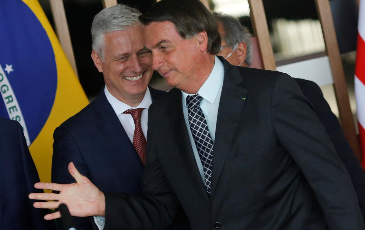 Robert O'Brien, Jair Bolonaro | Robert O'Brien in Jair Bolsonaro | Foto Reuters