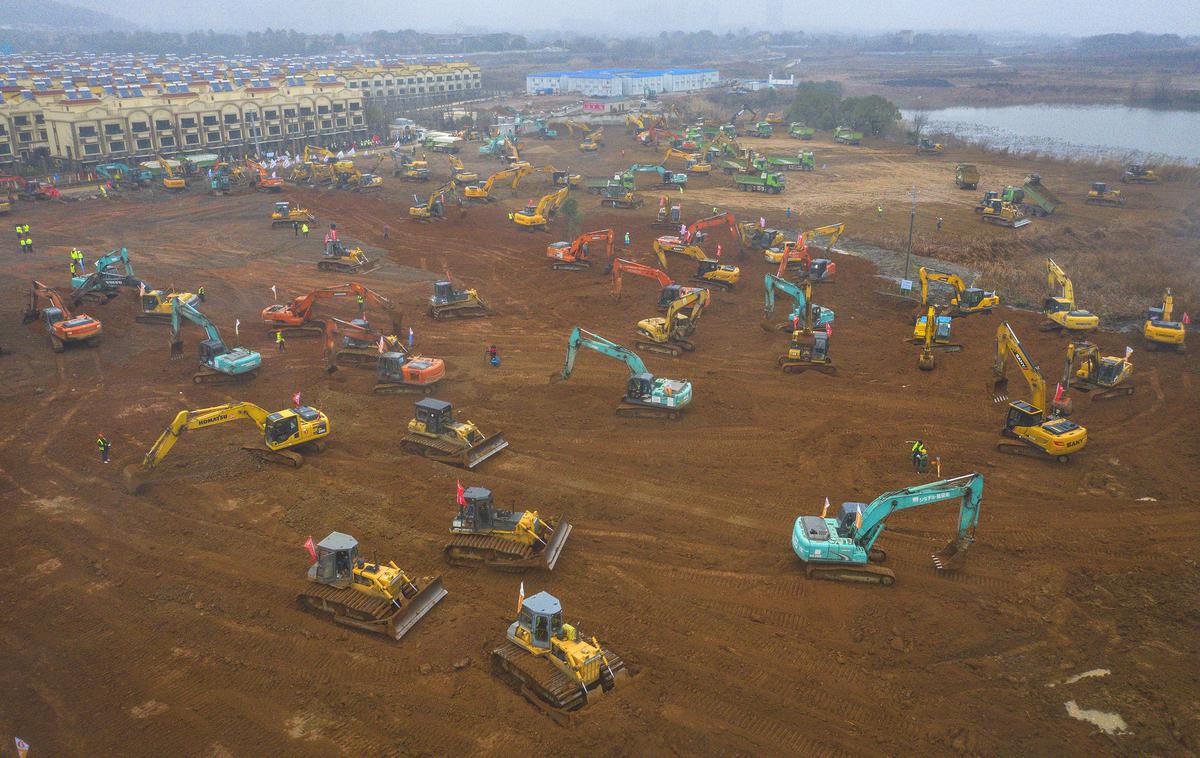 Wuhan gradbišče | Foto Getty Images