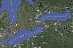 Google že preimenoval Ontarijsko jezero v Ameriško jezero