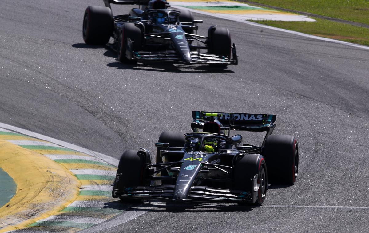 Interlagos Lewis Hamilton George Russell Mercedes | Mercedes je na nedeljski VN Brazilije osvojil samo tri točke za osmo mesto Lewisa Hamiltona. | Foto Reuters