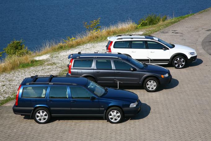 Volvo je ustvaril segment križancev. Na fotografiji tri generacije serije 70, najstarejša je najbolj spredaj. | Foto: Vinko Kernc