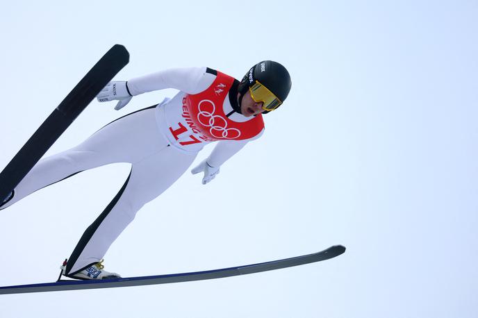 Vid Vrhovnik | Vid Vrhovnik, edini slovenski kombinatorec na olimpijskih igrah v Pekingu, na zadnjem skakalnem treningu na sredini uvrščenih. | Foto Guliverimage