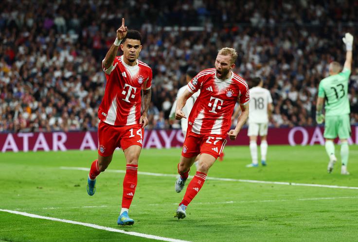 Nemški prvak Bayern München je v torek v gosteh premagal Real Madrid z 2:1. | Foto: Guliverimage