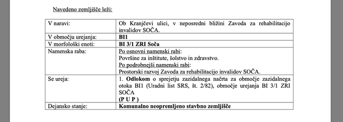 Izsek iz dokumenta Mestne občine Ljubljana iz leta 2008 | Foto: MOL