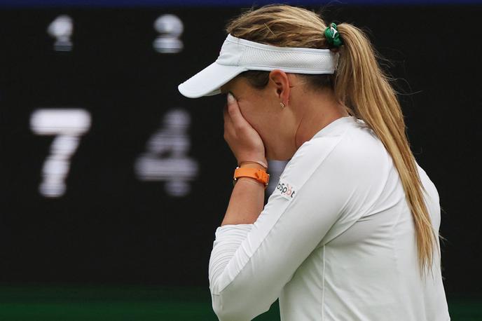 Wimbledon Donna Vekić | Donna Vekić ob uvrstitvi v polfinale Wimbledona ni mogla zadržati solz. | Foto Reuters