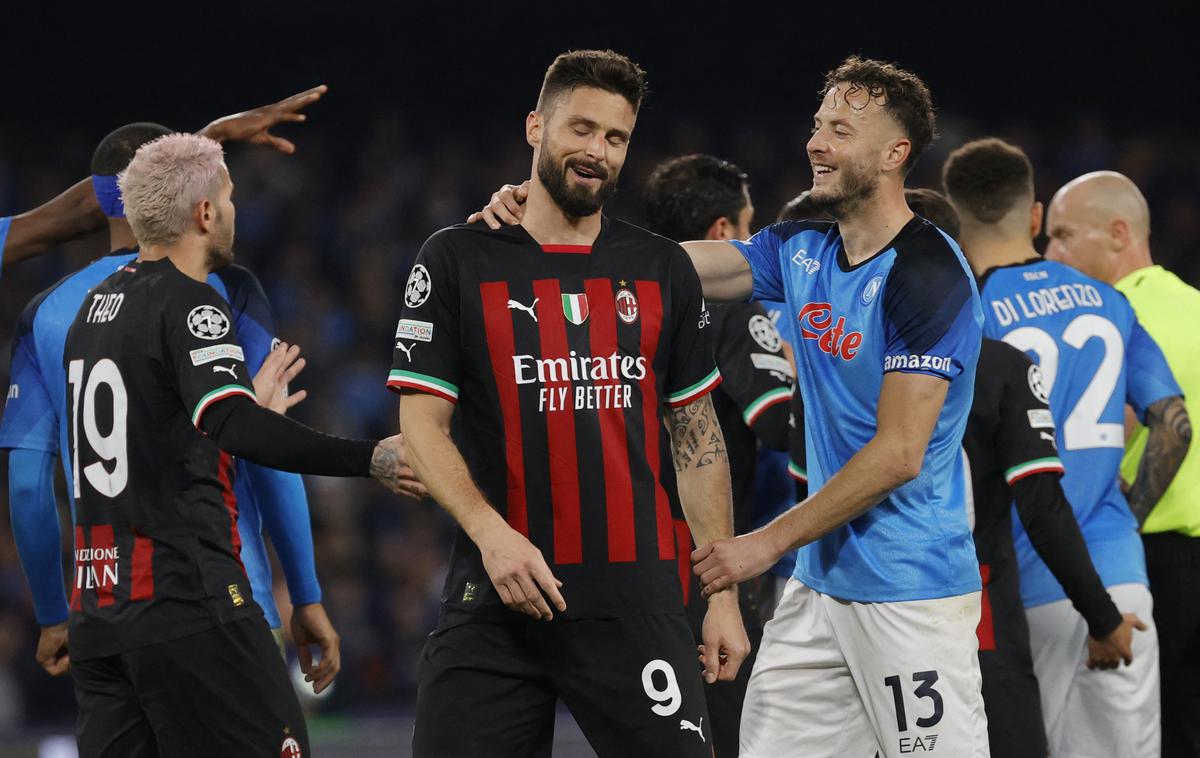 Olivier Giroud AC Milan : Napoli | Giroud je podaljšal sodelovanje z Milanom. | Foto Reuters