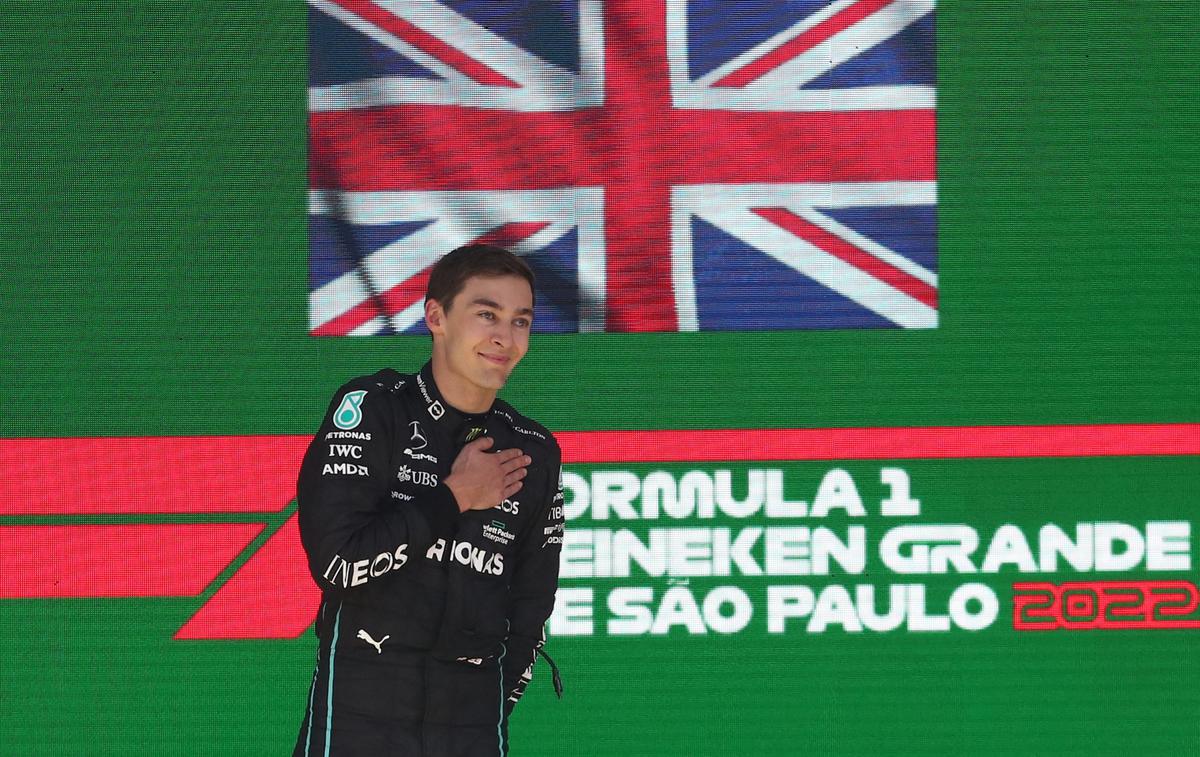Brazilija George Russell | George Russell je dosegel svojo prvo zmago v kraljici avtomotošporta. | Foto Reuters