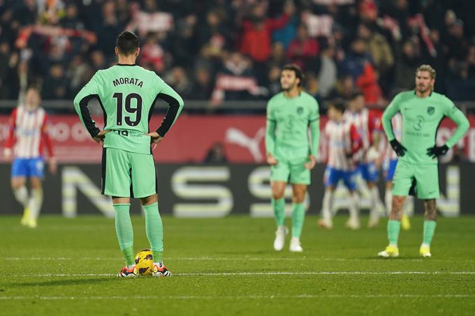 Girona je doma s 4:3 premagala Atletico Madrid. Za tega je vse tri gole dosegel Alvaro Morata. | Foto: Guliverimage