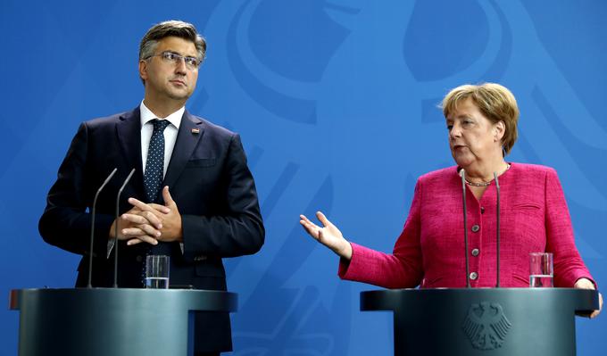Nemška kanclerka Angela Merkel je hrvaškemu premierju Andreju Plenkoviću na nedavnem obisku v Nemčiji zagotovila, da Berlin podpira priključitev Zagreba schengenskemu območju. | Foto: Reuters