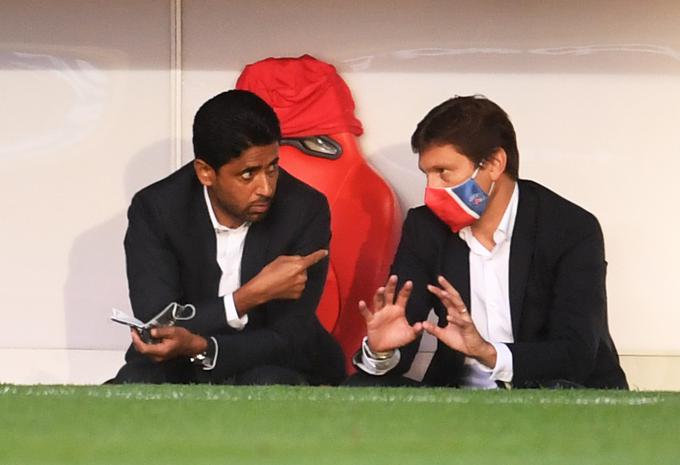 Športni direktor PSG Leonardo (desno) v družbi predsednika Nasserja Al-Khelaifija | Foto: 