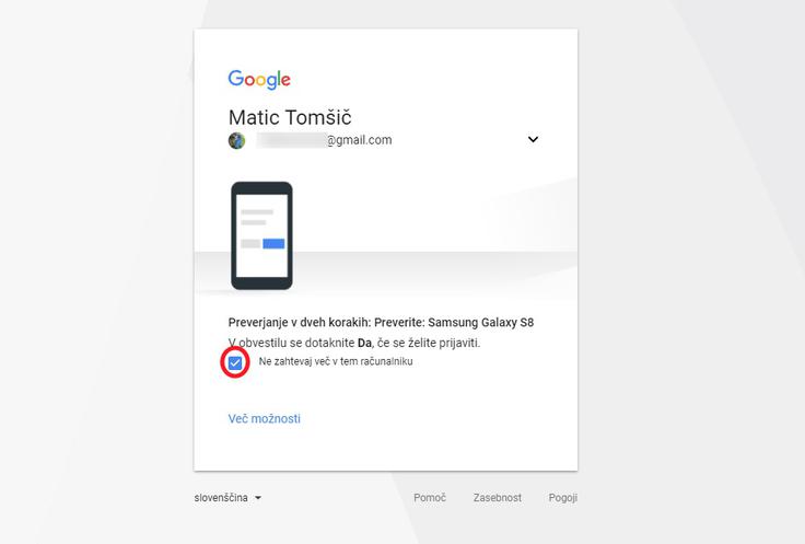 Preverjanje v dveh korakih Google 10 | Foto: Matic Tomšič
