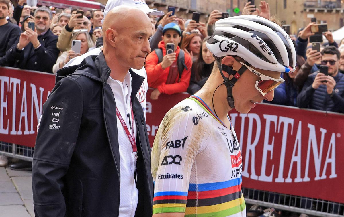 Mauro Gianetti Tadej Pogačar | Mauro Gianetti si ne želi, da bi Tadej Pogačar letos nastopil na dirki Pariz-Roubauix, saj je trasa in dogajanje na njej preveliko tveganje. | Foto Guliverimage