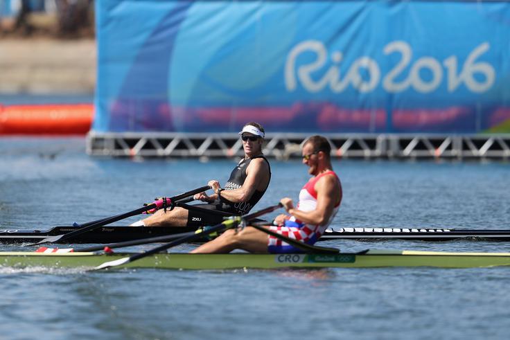 Mahe Drysdale in Damir Martin v zgodovinskem dvoboju. | Foto: Getty Images