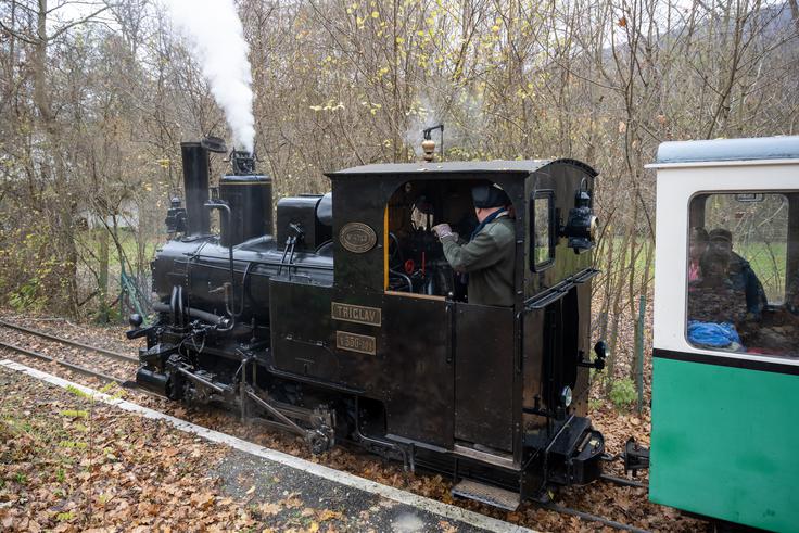 Posamezna vožnja muzejskega vlaka, ki ga vleče lokomotiva Triglav, sprejme 40 potnikov na nekaj več kot štiri kilometre dolgi poti. | Foto: Boštjan Kurent, Park vojaške zgodovine Pivka