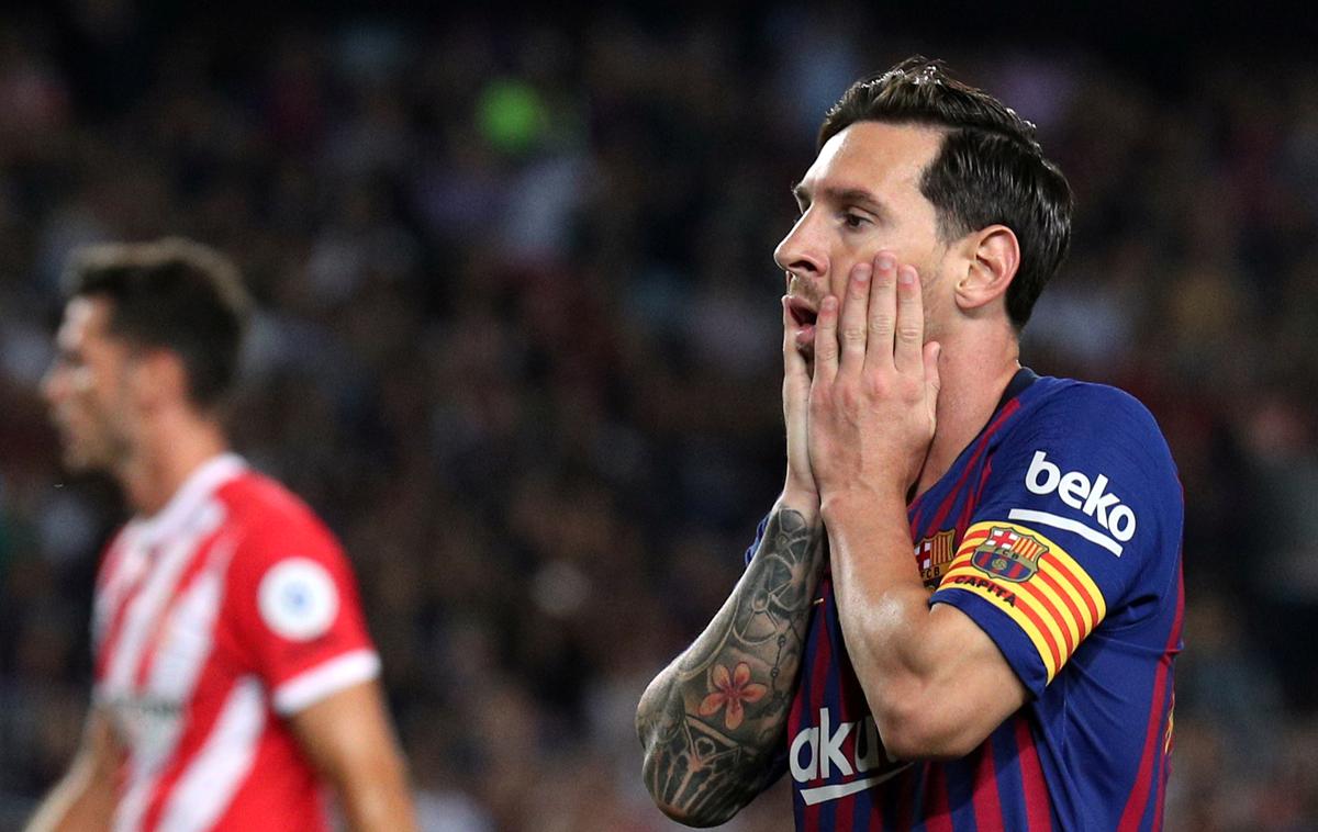 Lionel Messi | Lionel Messi je hitro zadel, nato pa je začela Barcelona trpeti. Na koncu je rešila vsaj točko. | Foto Reuters