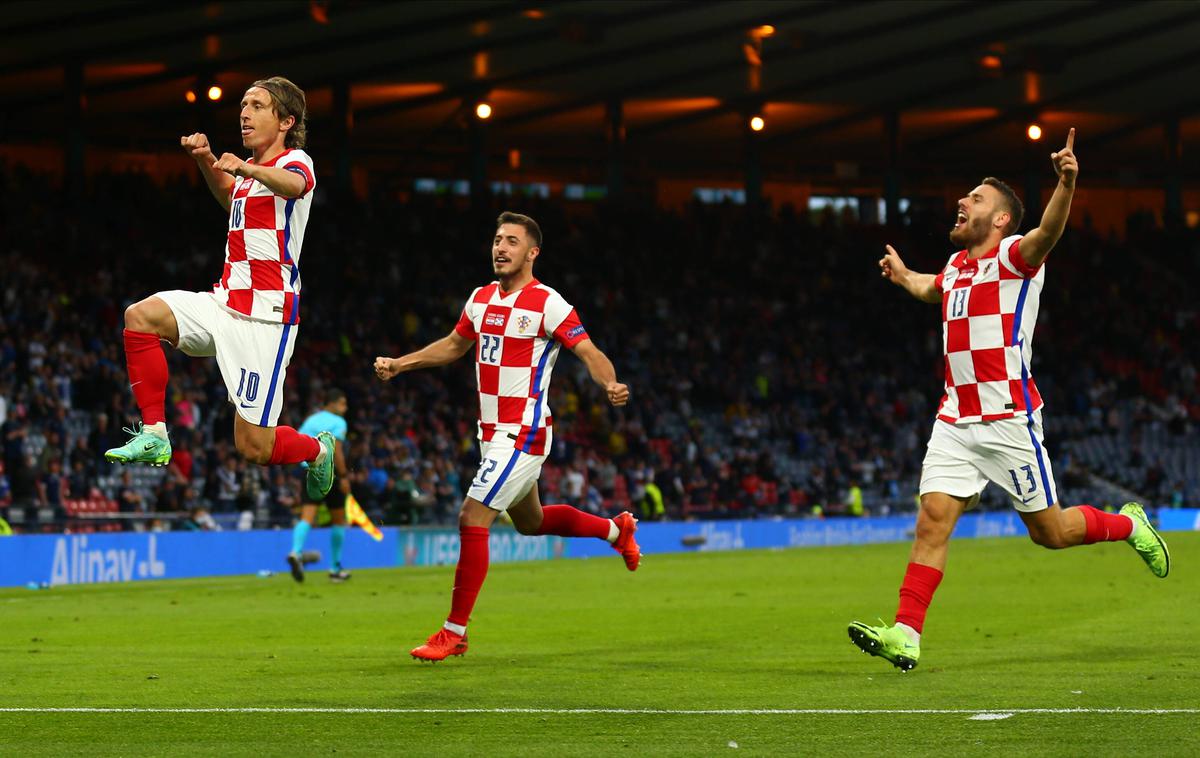Luka Modrić | Vatreni so s prebojem v osmino finala na Euru 2020 spet ljubljenci hrvaških navijačev in medijev. | Foto Guliverimage