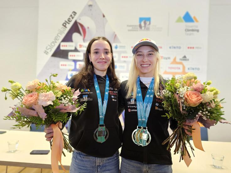 Rosa in Janja – svetovna podprvakinja in svetovna prvakinja v težavnosti 2025 | Foto: Manca Ogrin/PZS