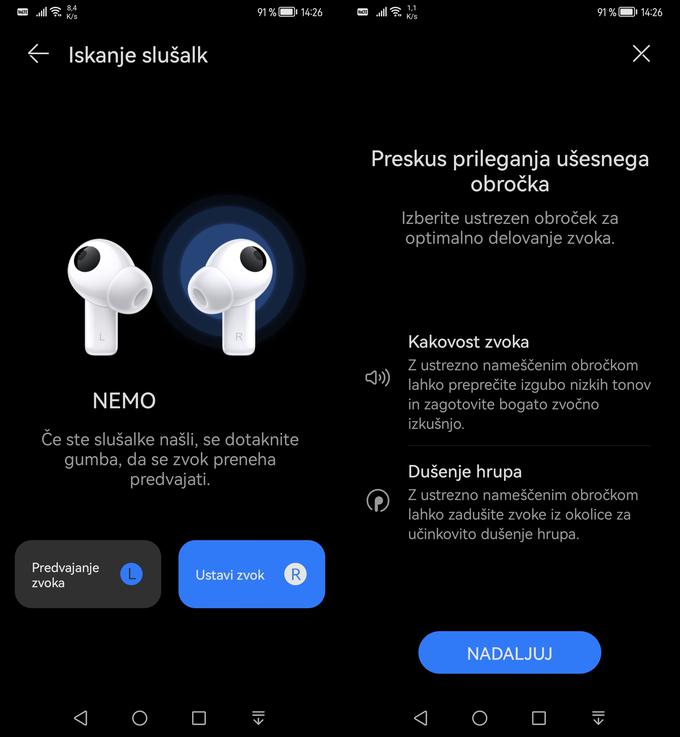 Programska pripomočka za iskanje slušalk in izbiro primernega čepka/obročka v aplikaciji AI Life | Foto: Srdjan Cvjetović