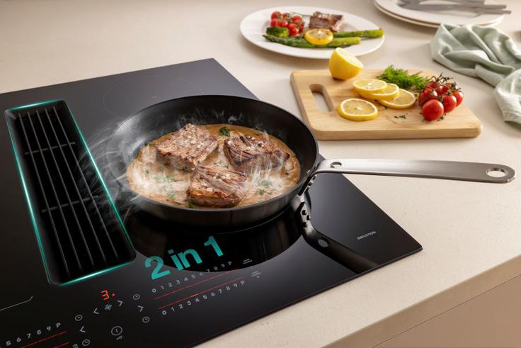 Double FlexArea združi dve kuhalni polji v eno večjo površino, kar omogoča kuhanje za večje družbe.  | Foto: Gorenje GSI