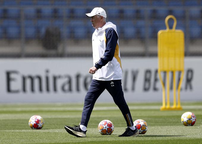 Ancelotti na ponedeljkovem treningu | Foto: Reuters