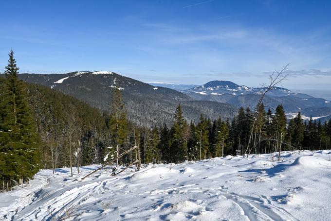 Pogled z roba planote Golte (Isteje) proti Smrekovcu (levo) in Uršlji gori (desno). | Foto: Matej Podgoršek