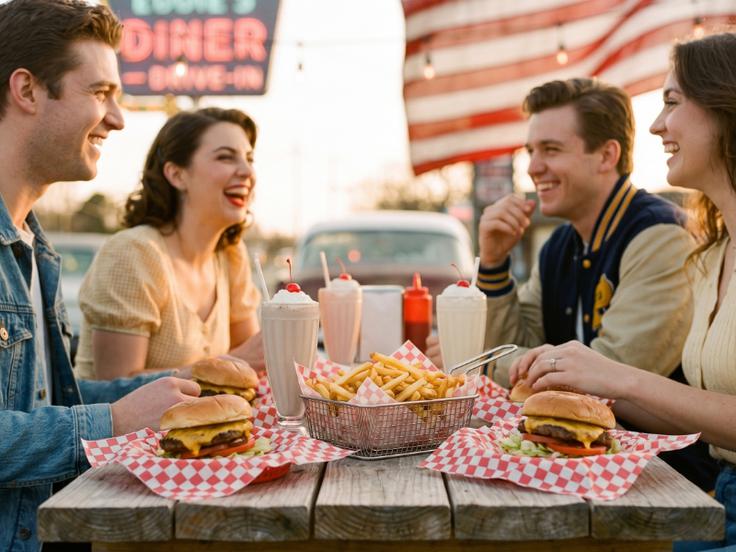 Ameriška kulinarika je že desetletja simbol sproščenosti, druženja in uživanja v preprostih, vendar bogatih okusih. Slika je bila ustvarjena z umetno inteligenco. | Foto: SPAR