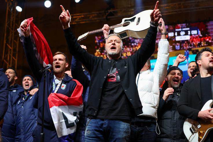 Hrvaška Zagreb sprejem rokometaši Thompson | Foto: Reuters