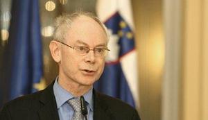 Prvi predsednik EU Van Rompuy na obisku v Sloveniji
