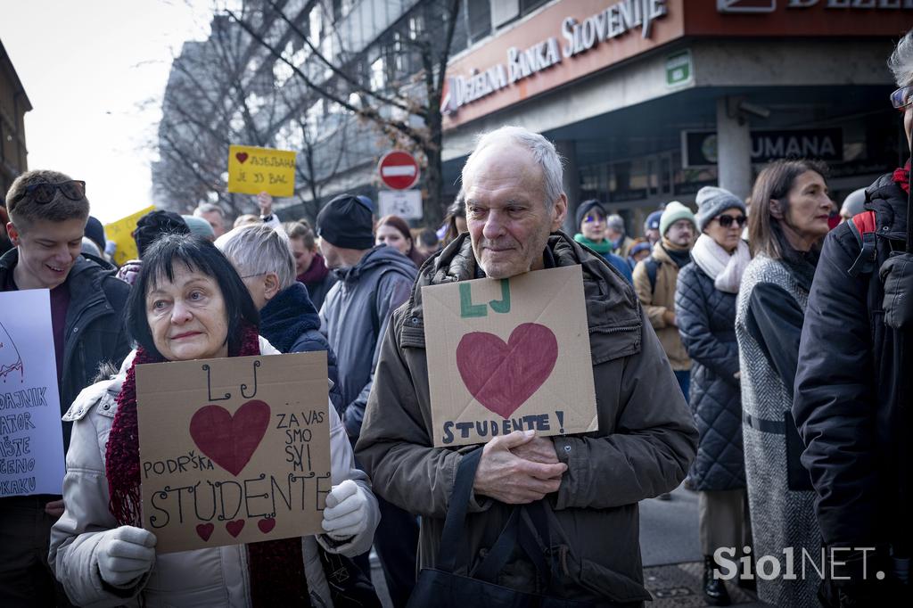 Shod v podporo študentov v Srbiji