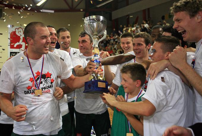 Luka Dončić, Marko Milič in Goran Dragić leta 2008, ko je Union Olimpija osvojila naslov državnih prvakov. | Foto: Vid Ponikvar