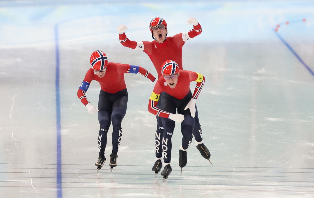 Peking, hitrostno drsanje, Norvežani | Norvežani so osvojili zlato v ekipnem zasledovanju. | Foto Guliverimage
