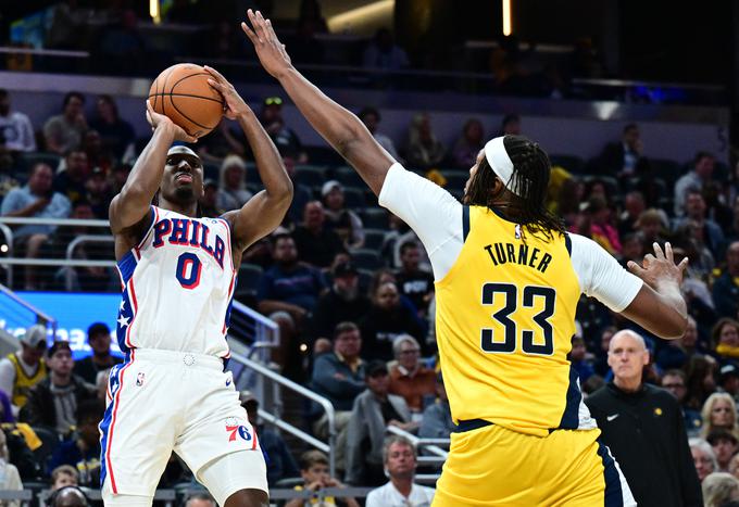 Tyrese Maxey je kot prvi košarkar v ligi NBA v tej sezoni dosegel vsaj 45 točk. | Foto: Reuters