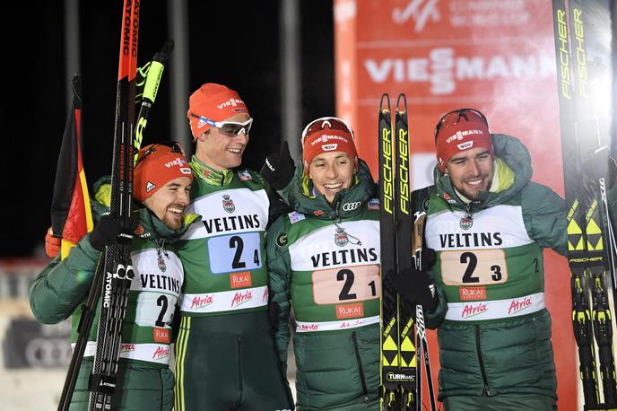 Fabian Riessle, Vinzenz Geiger, Eric Frenzel, Johannes Rydzek kombinacija | Nemci so dobili ekipno nordijsko kombinacijo v Ruki. | Foto Reuters