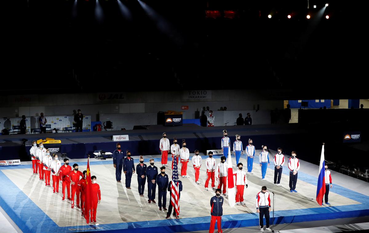 gimnastika Tokio priprave na OI | Tokio je gostil prvo večje mednarodno športno tekmovanje po koronski prekinitvi, ki je služilo kot olimpijska generalka. | Foto Reuters