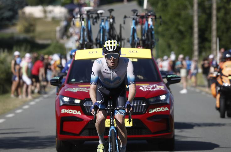 Matteo Jorgenson je kot prvi začel zaključni vzpon na Puy de Dome. | Foto: Reuters