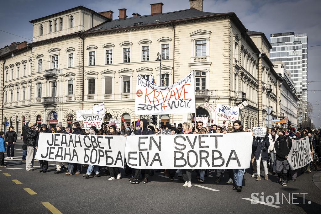 Shod v podporo študentov v Srbiji