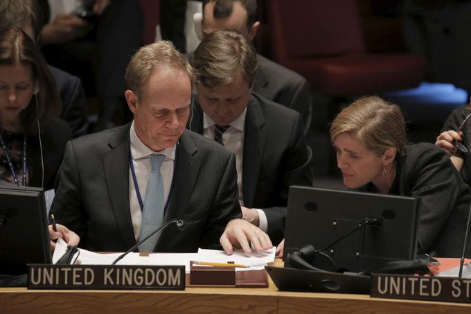 Britanski veleposlanik Matthew Rycroft je pozval k izvolitvi močnega generalnega sekreterja, ameriška predstavnica Samantha Power je izpostavila odlične vodstvene in upravljavske sposobnosti. | Foto: Reuters